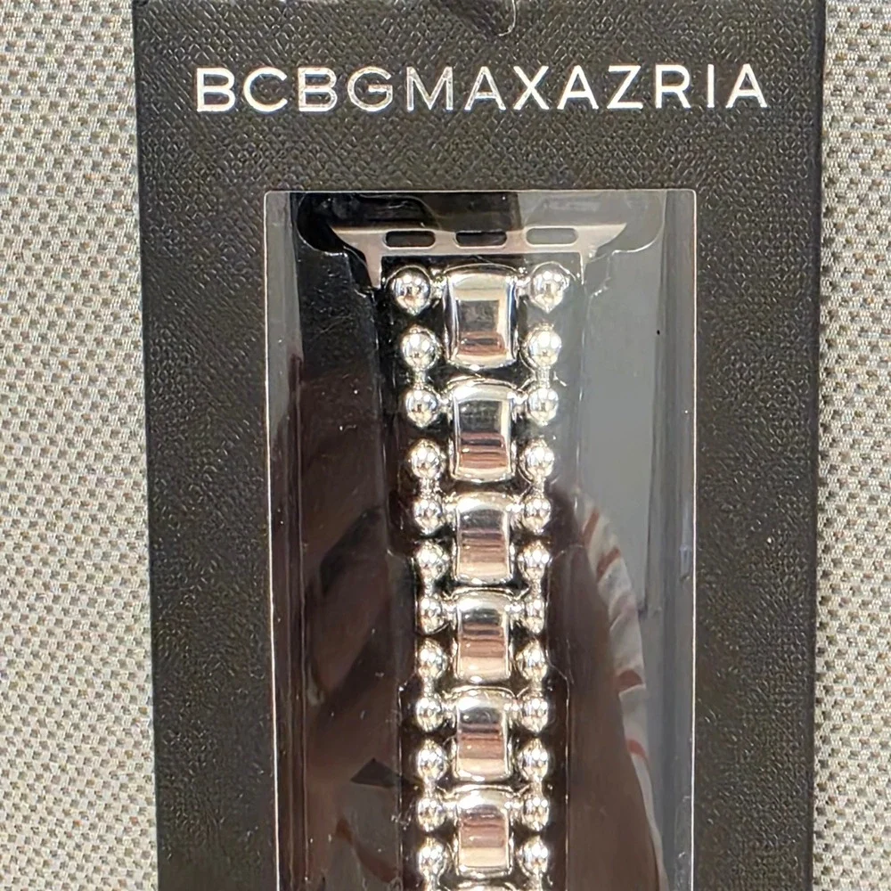 BCBGMAXAZRIA Silver Apple Watch Band 38/40/41mm & 40mm Bumper Screen Protector